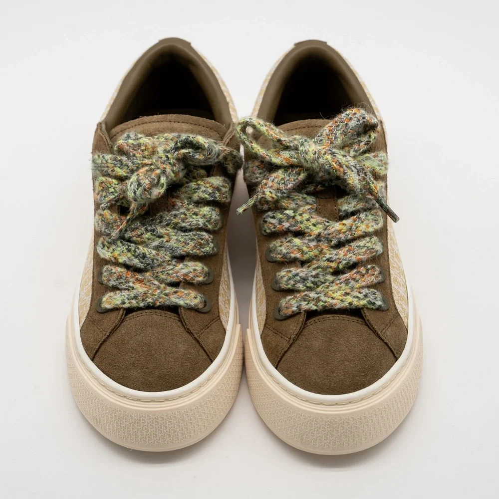 size 43eu 10 US Dior B33 Tennis Green Khaki Suede Sneakers Canvas - Picture 3 of 13